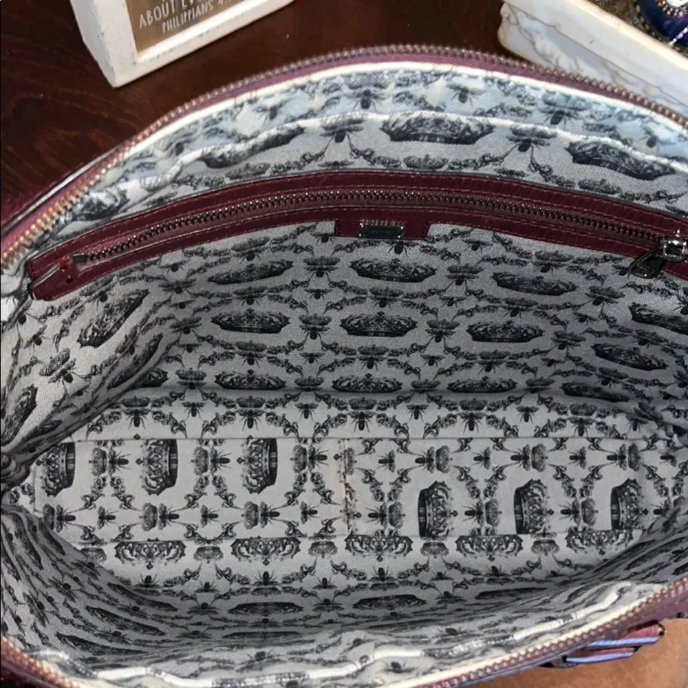Dolce & Gabbana Mediterraneo Bordeaux Brick Red Laptop Bag Structured Design EUC